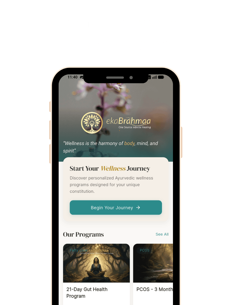 Heal naturally with expert healers — EkaBrahmaa app home screen